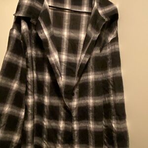 OVERSIZE Plaid Black and White Women's FLANNEL